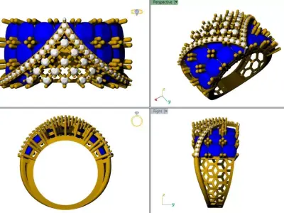 Midnight Aurora Ring 3D print model