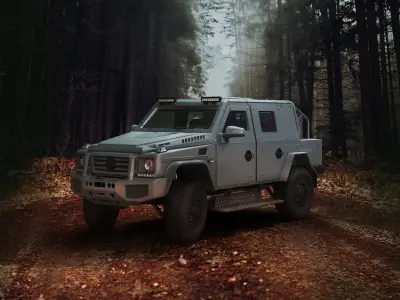 Armored Mercedes G500 HD and medium versions 3D model