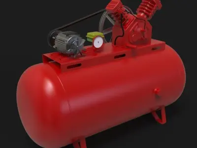 2 Hp Air Compressor Free 3D model