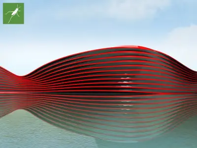 Curved Parametric Facade Design Grasshopper Rhino Files Download 3D model