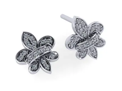 Royal lily earrings  3D print model