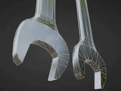 Flat wrench Low-poly 3D model