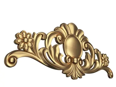 Carved Plaster Molding Decoration 022 Low-poly 3D model