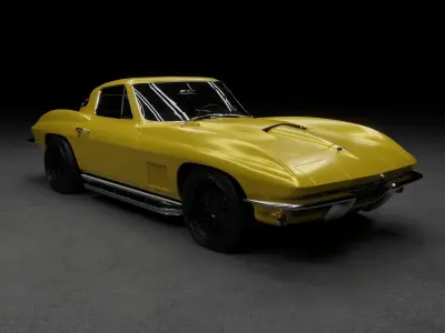 1967 Chevrolet Corvette Stingray 427 Yellow Sunfire  3D model