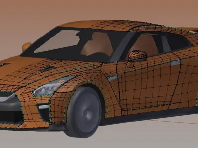 2017 Nissan GTR R35  Low-poly 3D model