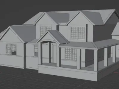 American house in 3d model 3D model