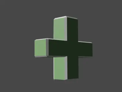Health Icon 3D model low poly Low-poly 3D model