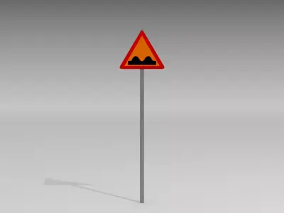 Speed bumps sign 3D model