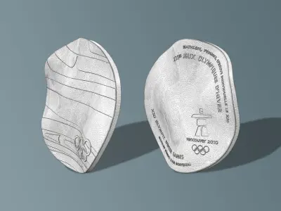 Vancouver 2010 Olympic Medal Low-poly 3D model