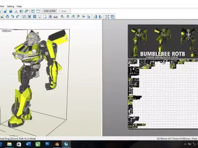 Bumblebee ROTB Pepakura Foam Unfold 3D model