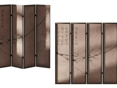 Chinese style screen 3D model