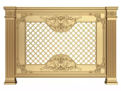 Radiator Cover Decorative Screening Grille Panel 07 Low-poly 3D model