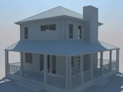 House with porch Free 3D model
