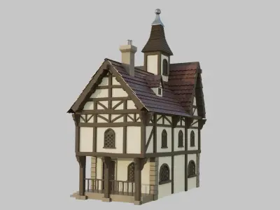 Fachwerk-  Stylized house of the Middle Ages 3D model