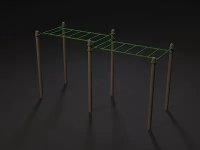 Workout 4 pull up bar 3D model