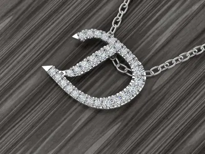 Jewelry Alphabet Pendant D 3D print model