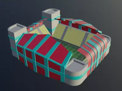 Football Stadium - Liverpool Low-poly 3D model