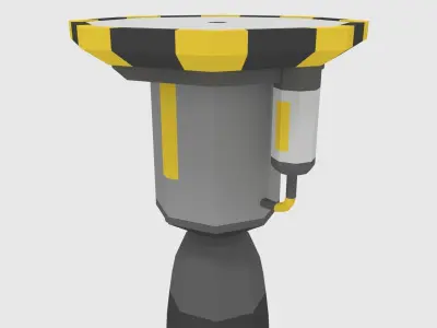 LowPoly Liquid Fuel Rocket Engine Medium  Free low-poly 3D model