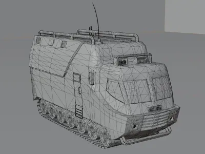  Tracked Swamp Machine Free low-poly 3D model