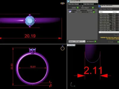 Jewelry Diamond Ring 3D print model