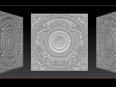 3D Modeling and CNC carving of a Wood Headboard 3D print model