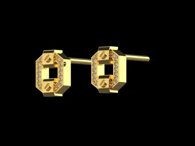 Earrings with Diamonds N203 3D print model