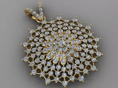 Spider Web Diamond Pendant 3D print model