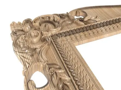 Frame-015 ornate wooden frame 3D model