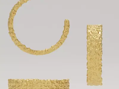 Molten Hoops Earrings - Free 3D print ready Free 3D print model