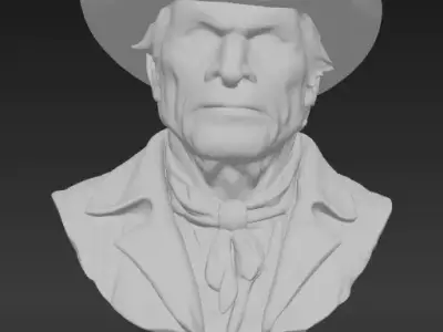 3D Bust  Old West Gunslinger Files 3D print model
