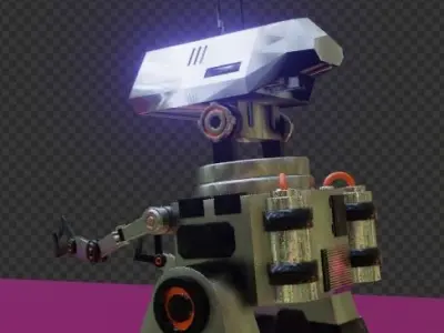 Sci-Fi Worker Robot Low-poly 3D model