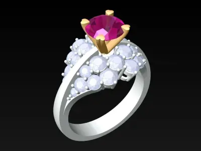 Diamond Ring - Womens Rings - N465 3D print model