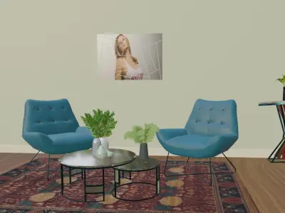 Livingroom and  interior scene 3D model 3D model