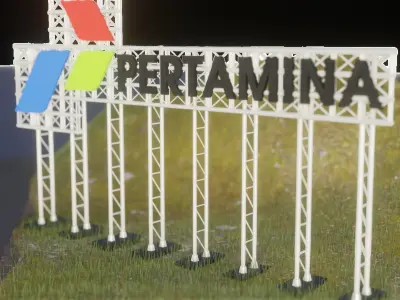 Mandalika Circuit Lowpoly Isometric 3D model
