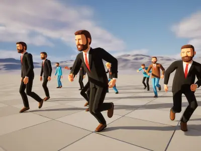 Man in suit jacket low-poly stylized Low-poly 3D model