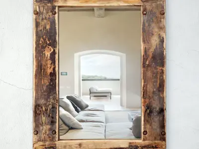 Reclaimed Industrial Dolly Wood Mirror 3D model