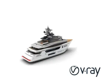 Hyper-Luxury Presidential Yacht model pack Low-poly 3D model
