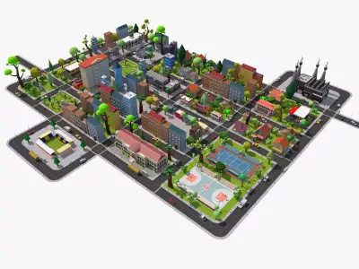 Cartoon City 3D model