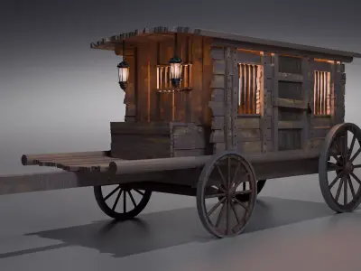 Medieval Wagon 3D model