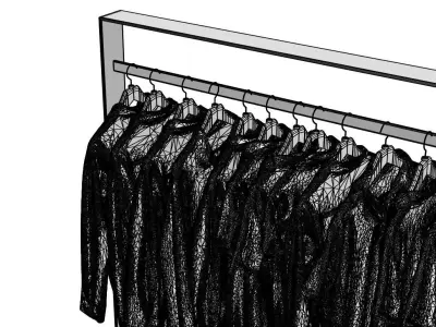 Various t-shirts and thin sweaters 3D model