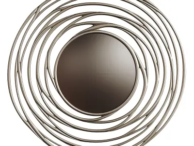 Luxury Mirror Round Metal 0056 GOLD 3D model