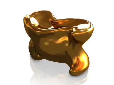 Golden Asyk - Sheep Foot Bone 3D model