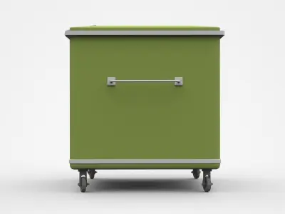 Industrial Container Cart On Wheels With Handle 3D model