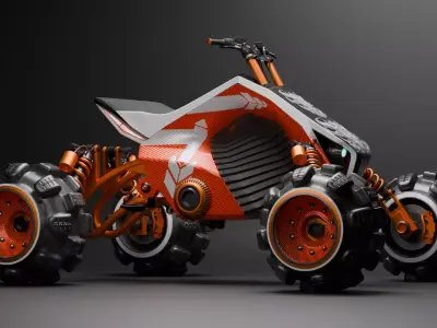 Futuristic Off-Road Quad Bike 3D model