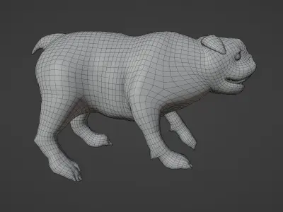 BULLDOG ANIMATED Low-poly 3D model