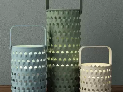 Ella Elaine Grater Candleholder Set 3D model