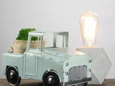 Teal Catanzaro Vintage Country Farmhouse Style Metal Vehicle 3D model