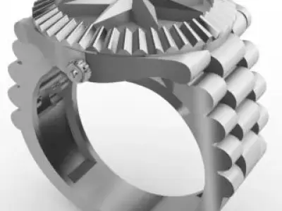 Rolex Star Rings Texture 3D print model 3D print model
