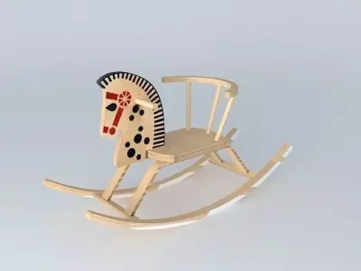 Rocking horse Latvian toy 3D model
