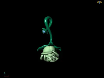 Vintage rose pendant 3D print model